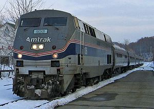 Description: Photograph of an Amtrak train. Ph...