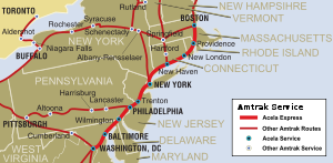 Amtrak's Northeast Corridor, featuring high-sp...